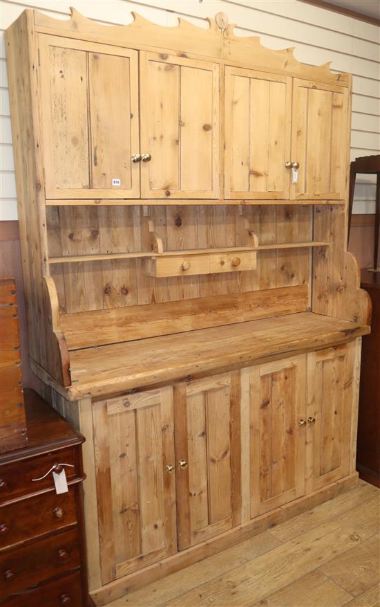 A stripped pine dresser W.158cm